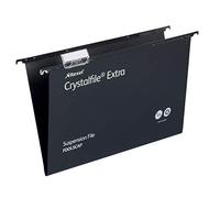 Rexel Ref 3000080 Crystalfile Extra Dossier suspendu vertical Polypropylène Fond 15 mm Noir Papier ministre Lot de 25 (Import Royaume Uni)