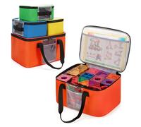 Rexmica Lot de 4 sacs de rangement pour jouets pour carreaux de construction magnétiques, sac de rangement multifonction pour jouets, blocs magnétiques, sac de voyage avec dessus visible pour blocs de