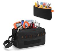 Rexmica Petit Sac à Outils avec Pochette Amovible à Fermeture Éclair, Noir | Sac de Rangement Multifonctionnel pour Outils de Test Électrique, pour Réparateurs, Électriciens et Charpentiers