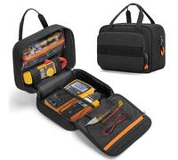 Rexmica Petit Sac à Outils pour Multimetre Numerique/Testeur Electrique | Sac de Rangement pour Outils d'Électricien avec Plusieurs Poches (Sac Uniquement), Noir