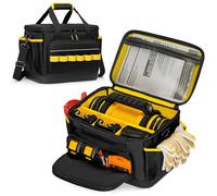 Rexmica Sac pour Compresseur D'air avec Fond Rigide, Compatible avec DEWALT DCC018N-XJ 18V Cordless Inflator ou la Plupart Compresseurs, Rangement pour 18V Compresseurs, Chargeur et Batteries