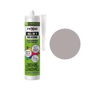 REXON Mastic Silicone Tout Usage - Gris roche - Sanitair/Bain & Cuisine/Carrelage/Bâtiment - Extérieur et intérieur - Convient au bois, pierre et vitre (290 ml)