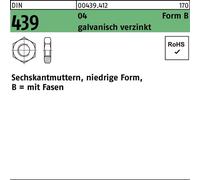 Reyher 439 Ecrous hexagonaux plats 04 M 16 électro-zingués (100 pièces)