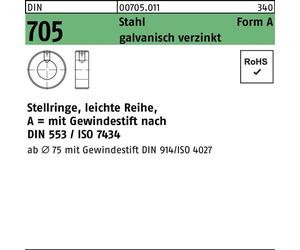 Reyher Bagues de réglage DIN 705 acier A 16 galv. vz 007050110160000 (10 pièces)