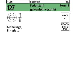 Reyher DIN 127 Tige élastique. B 33 galv. zingué gal Zn S