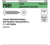 Reyher DIN 7981 Acier 3,5x50 -C-Z Galv. zingué passivé gal Zn S