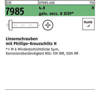 Reyher DIN 7985 4.8 M3x6 -H gal Zn DiSP (passe-partout pour couche épaisse) gal ZnDi S