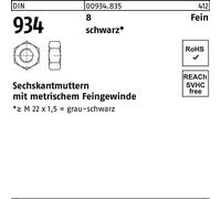 Reyher DIN 934 8 M20x1,5 noir noir S