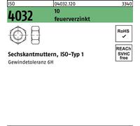 Reyher Écrous hexagonaux ISO 4032 10 M 36, 6H tZn 040321200360000 (10 pièces)