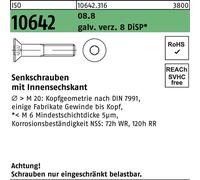 Reyher Vis à tête fraisée ISO 10642 08.8 M 8x12 Zn8 DiSP 106423160080012 (200 pièces)