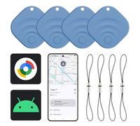Reyke Android Tracker, Smart Tag Compatible avec Google Find My (Android Seulement), Traceur pour clés, Bagages, Valise, Portefeuille, 4 Pack