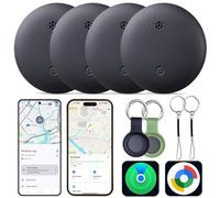 Reyke Tracker Tag, Compatible avec Apple Localiser et Google Find Hub | Tracker pour Android et iOS, un réseau à la fois, jusqu’à 100 dB, IP66, lot de 4, pour clés, sacs, valises et bagages