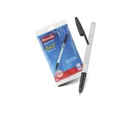 Reynolds 045 Lot de 10 stylos à bille noirs avec prise en main confortable | Stylos à bille noirs pour écrire | Stylo pour étudiants et papeterie de bureau | Pointe de 0,7 mm