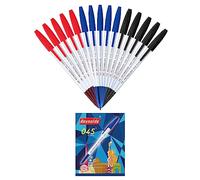 Reynolds 045 Pack de 15 stylos - 5 bleus, 5 noirs, 5 rouges | Légers avec prise en main confortable pour une écriture fluide | Papeterie pour l'école et le bureau | Taille de pointe de 0,7 mm