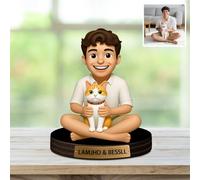 Reyrijf Personnalisé chien animal de compagnie chat photo dessin animé bureau décor photo cadre signe plaque, Personalzied dessin animé portrait cadre photo cadeaux pour l'anniversaire de famille