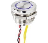 Renkforce Bouton de sonnette RF-4707818 – piézo simple, acier inoxydable, bleu, 24 V/0,3 A