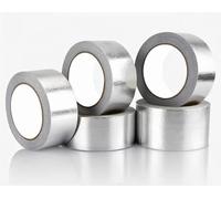 RFDRR Ruban adhésif en aluminium et tissu en fibre de verre, épais, résistant à la chaleur for chauffe-eau, conduit de hotte, isolation étanche et résistante au soleil(50m,50mm)