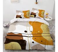 RFFLUX 3D Boho Housse de Couette 140x200 cm 1 Personne 3 Pièces Microfibre Ultra Doux Abstract Esthétique Parure de Lit avec Fermeture éclair avec 2 Taies d'Oreillers 65x65 cm（Style 221-12）
