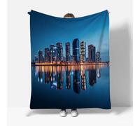 RFFLUX 3D New York Couverture 150x200 cm 1 Personne Douce et Chaude Plaid Couverture New York Blanket en Microfibre Flanelle Canapé La Chambre Jete de lit（Style 224-12）