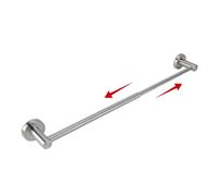 RFOUO Porte-Serviettes Télescopique, Réglable de 31,2 à 58,5 cm, Porte Serviette Mural, Barre Sèche-Serviettes en Acier Inoxydable, Convient pour la Salle de Bains et la Cuisine, Nickel Brossé