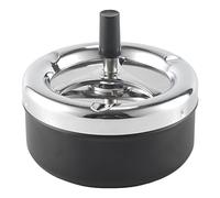 Rfvtgb Cendrier rotatif autonettoyant moderne avec plateau rotatif rotatif de 5 pouces， Fonction Pivotante Cendrier poussoir métallique fermé avec couvercle，（Noir）