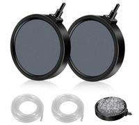 RFYTDCF Lot de 2 pierres à gazéifier pour bassins - 13 cm - Avec 2 tuyaux de 2 m et 4 mm - Pour aquarium, pierre à air de 4 mm/8 mm - Raccordable pour bassins et aquariums