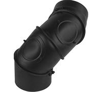 rg-vertrieb, Coude de conduit de poêle, angle de 0 à 135°, tube en acier, d'évacuation des fumées Senotherm noir 2 mm, coude de conduit de fumée pour chauffage 3 x 45° (180 mm)