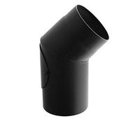 rg-vertrieb Coude Réglable 45° avec Trappe de Nettoyage 200mm, Tuyau de Poêle en Acier Noir 2mm, Raccord de Cheminée, Haute Résistance Thermique