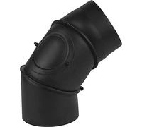 rg-vertrieb Coude Réglable 90° avec Trappe de Nettoyage 180mm, Tuyau de Poêle en Acier Noir 2mm, Raccord de Cheminée, Haute Résistance Thermique