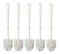 rg-vertrieb Lot de 5 Brosses WC Ben Blanches, Brosse de Toilette avec Support, Nettoyage Efficace et Hygiénique, Accessoire de Salle de Bain Durable