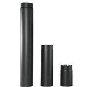 rg-vertrieb Tuyau de Cheminée en Acier Noir 2mm, Longueur 100cm, Diamètre 130mm, Conduit de Fumée Robuste pour Poêle à Bois, Résistant aux Hautes Températures, Pro