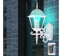 Lanterne murale extérieure télécommande façade lampe ALU dimmable dans un ensemble comprenant des lampes LED RGB