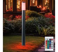 Lampadaire extérieur RGB LED lampadaire changeur de couleur dimmable Lampadaire extérieur colonne en acier inoxydable, avec télécommande, hauteur 110 cm