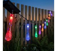 RGB LED lampe solaire extérieure enfichable goutte de sol piquet jardin décoratif guirlande lumineuse lampe, IP44, 20x LED