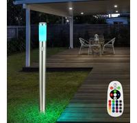 Lampadaire extérieur LED en acier inoxydable, télécommande, détecteur de mouvement dans un ensemble comprenant des lampes LED RVB