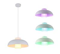 RGB LED Lampe à suspendre Lampe à suspendre Télécommande dimmable blanche ronde Lampe de salle à manger Plafonnier, métal verre, 1x 8,5W 806Lm blanc chaud, DxH 38x120 cm