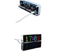 RGB LED Musique Visualisateur Horloge à Quartz pour Décoration de la Maison avec Lumière Rythme Fonctionnement USB Blanc 16 x 5,2 cm
