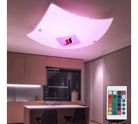 Plafonnier salon lampe en verre télécommande DIMMER flammes dans un ensemble comprenant des ampoules LED RGB