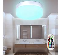 Plafonnier extérieur lampe de salle de bain télécommandé dimmable dans un ensemble comprenant des lampes LED RGB