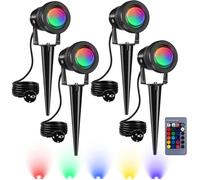 RGB Spot LED Extérieur 10W avec Piquet Éclairage Extérieur LED à Piquer Lampe Jardin étanche IP65 Lot de 4
