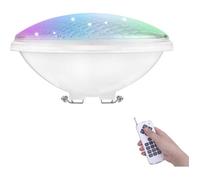 RGBW PAR56 Lampe de Piscine Lumière LED 24W 12V DC/AC, contrôle par télécommande, Etanche IP68 Éclairage sous-Marin