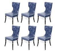 RHAIQBVC Lot de 6 housses de chaise de salle à manger en plastique PVC transparent anti-poussière et imperméable pour maison, salle à manger, café