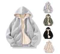 Rhepaada Veste de travail homme fermeture éclair doublée polaire, sweat à capuche hiver chaud robuste utilitaire, pull thermique confort détente activewear superposition usage quotidien