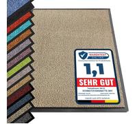 Rhine Tapis d'entrée Lavable, certifié Oeko-Tex Ocre Noir Moucheté, 120 cm x 180 cm