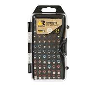 RHINO 022812 Coffret 67 Pièces Embouts Vissage CrV Porte-Embout Magnétique | Coffret 67 pièces : 66 embouts courts PH PZ plats Torx carrés Allen et 1 porte-embout magnétique, acier CrV