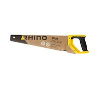 Rhino 043912 Scie Égoïne à Main 500 mm - Denture Universel Trempée 11 Dents | lame acier trempée, revêtement PTFE anti-friction, coupe bois et plâtre, 500 mm, poignée confort