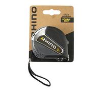 RHINO 046212 - Mètre Ruban Magnétique 3 m x 16 mm - Précision Classe II - Double Blocage - Crochet Aimanté - Clip Ceinture - Mètre de Mesure Compact pour Bricolage, Chantier et Menuiserie -