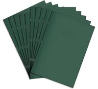 RHINO 8 mm A4 Seyes + Cahier d'exercice 48 Pages Vert foncé Lot de 10