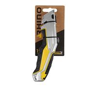 RHINO - Couteau à moquette 18mm - Cutter à cran - Largeur lame 18 mm - Avec sécurité automatique - Prise en main optimale grâce à son manche ergonomique - Garantie à vie - Couteau à lame rétractable