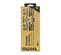 RHINO - Kits Tarauds & Filières - Coffret tarauds & filières 12 pièces - Alliage Acier/Tungstène - Coffret comprenant 5 tarauds, 5 filières, divers accessoires - Garantie 5 ans